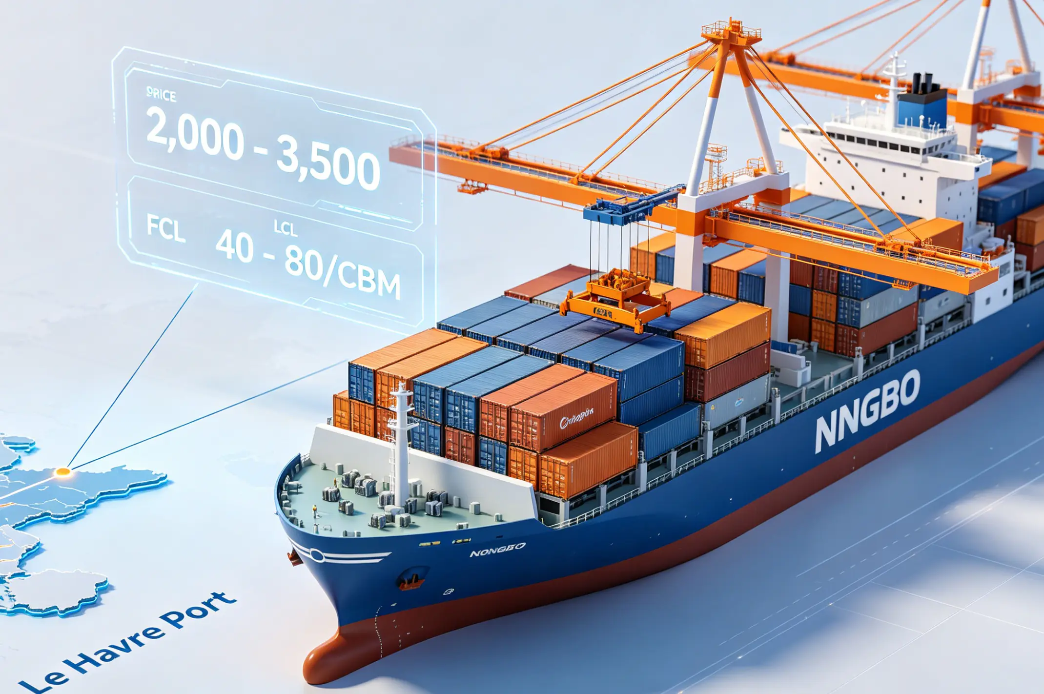 shipping Cost from Ningbo to Le Havre Port